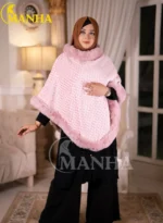 Cream Luxury Poncho Shal (2)