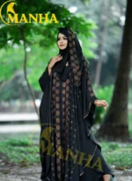 Dark Attached Koti Abaya