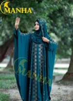 Deep Teal Premium Koti Abaya