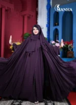 Elegant Dark purple Eti Abaya