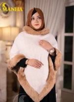 Fur-Trimmed Poncho Shal