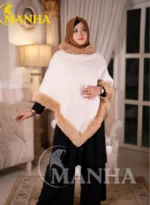 Fur-Trimmed Poncho Shal