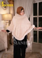 Fur-Trimmed Poncho Shal