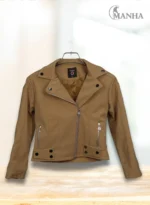 Light Camel Lady Biker Jacket