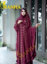 Maroon Elegant Attached Koti Abaya