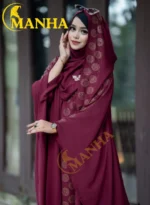 Maroon Elegant Attached Koti Abaya