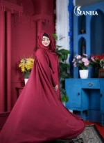Maroon Full-Flare Eti Abaya