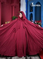 Maroon Full-Flare Eti Abaya (3)