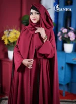 Maroon Full-Flare Eti Abaya (3)