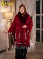 Maroon Winter Poncho Shal