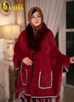 Maroon Winter Poncho Shal