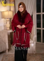 Maroon Winter Poncho Shal