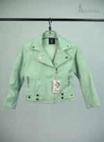 Mint Green Lady Biker Jacket