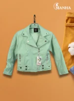 Mint Green Lady Biker Jacket