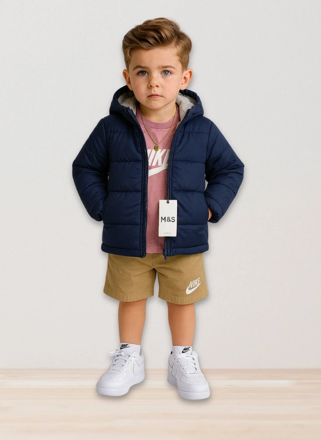 Navy Blue Kids Puffer Jacket