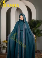 Premium Deep Teal Mahira Abaya