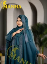 Premium Deep Teal Mahira Abaya