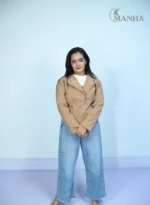 Soft Brown Ladies Biker Jacket