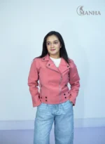 Soft Pink Lady Biker Jacket (2)