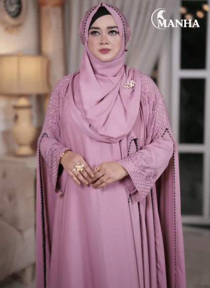 Dusty Rose Premium Eti Abaya Version -2
