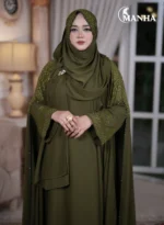 Olive Green Eti Abaya Version-2 (2)