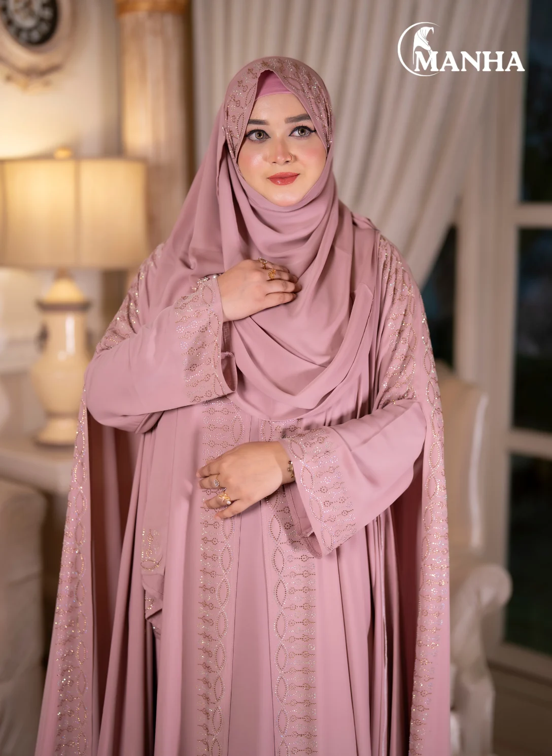 Soft Pink Shehjadi Abaya Soft Pink Shehjadi Abaya